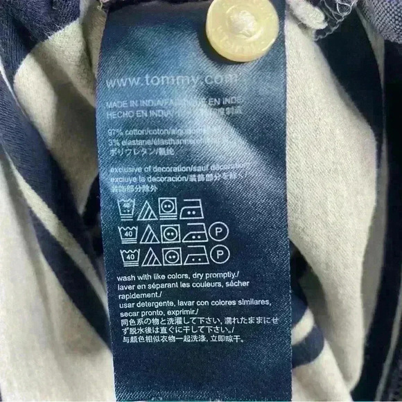 Tommy Hilfiger soft Heather grey w/stripes Short Sleeve polo Shirt-XL SLIM - Picture 7 of 7